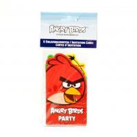 Angry Birds meghívó és boríték, 6 db./csomag